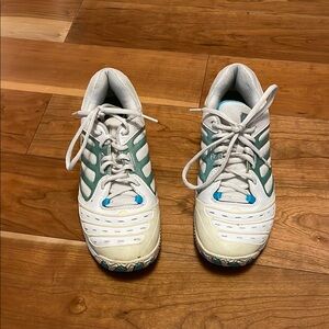 Kids' White and Green Athletic Shoes